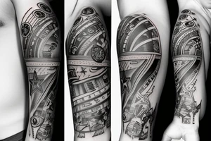 Forearm tattoo incorporating music and the dallas cowboys tattoo idea