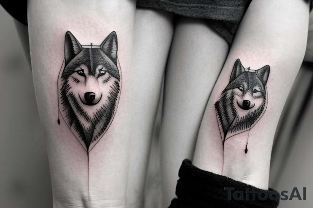forest and a wolf tattoo idea