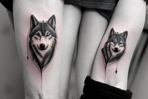 forest and a wolf tattoo idea