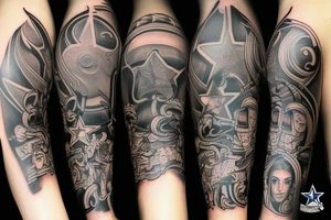 Forearm tattoo incorporating music and the dallas cowboys tattoo idea