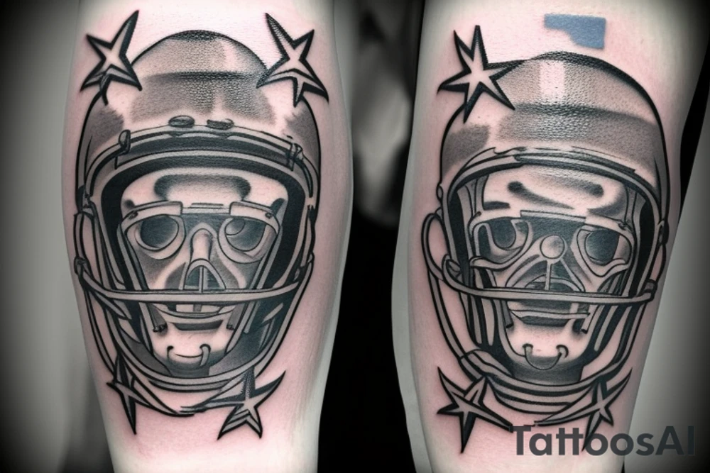 Forearm tattoo incorporating violin and the dallas cowboys tattoo idea