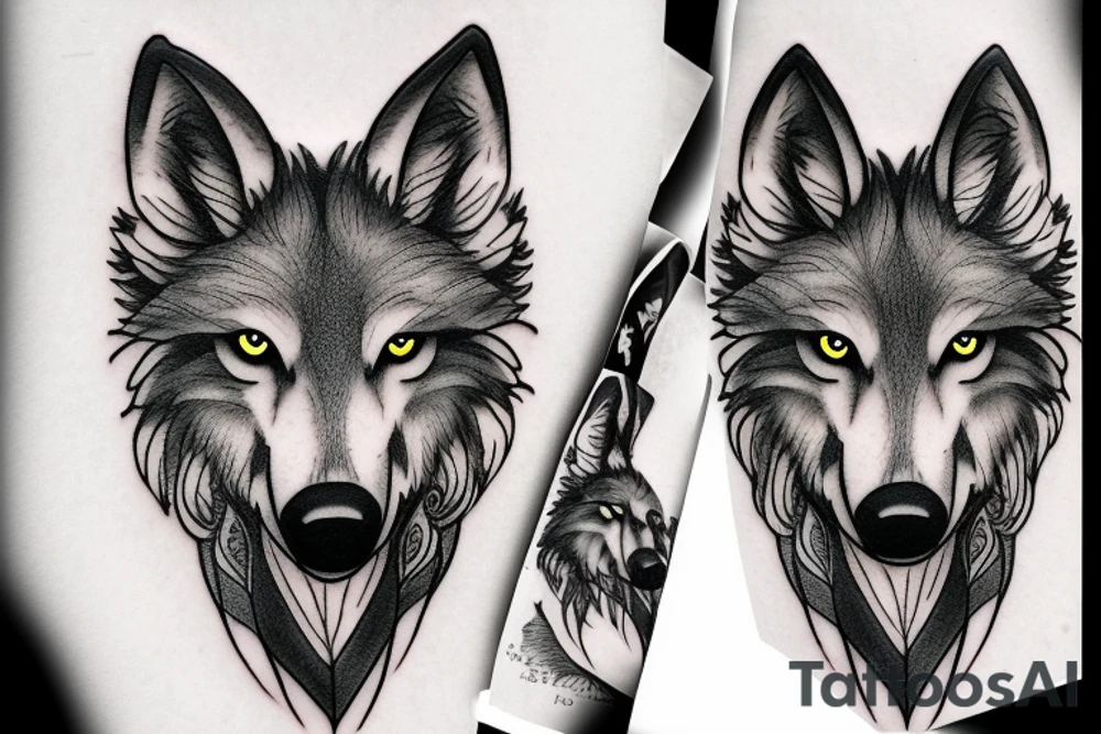 wolf in the woods tattoo idea
