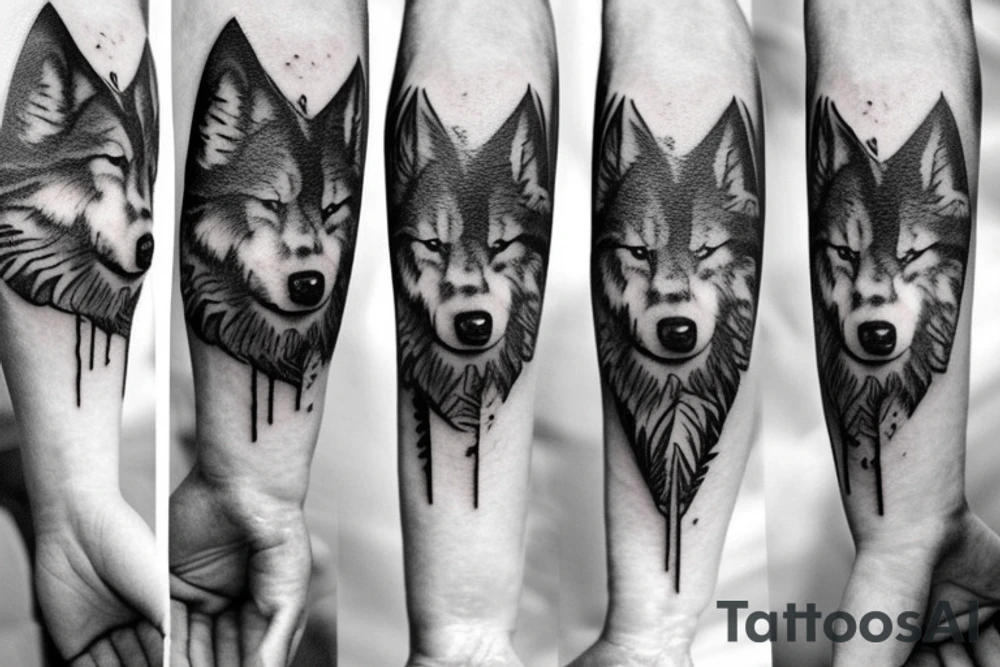 wolf in the woods tattoo idea