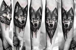 wolf in the woods tattoo idea