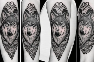 sleeve with wolf tattoo idea