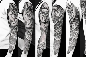 sleeve with wolf tattoo idea