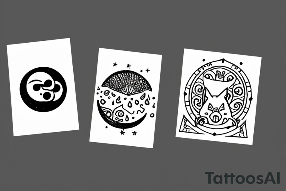 The moon and the sun representing Luna and Suni my two cats tattoo idea