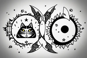 The moon and the sun representing Luna and Suni my two cats tattoo idea