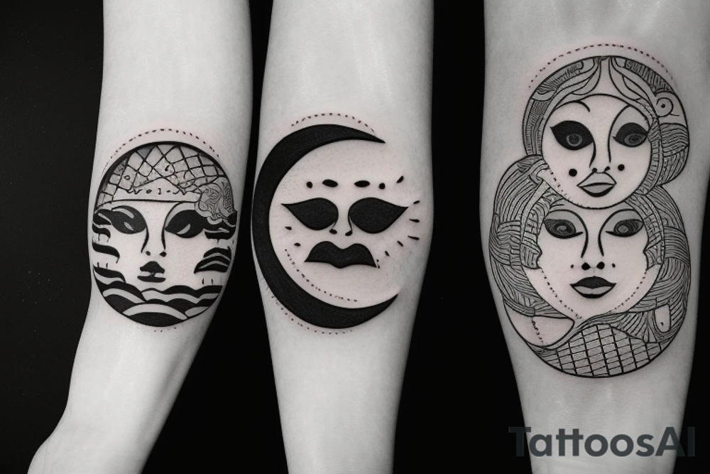 The moon & the sun tattoo idea