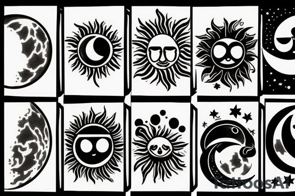 The moon & the sun tattoo idea