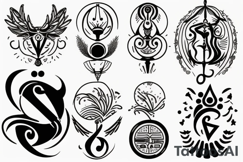 Libra & Sagittarius zodiac sign tattoo idea