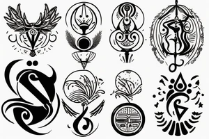 Libra & Sagittarius zodiac sign tattoo idea