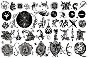 Libra & Sagittarius zodiac sign tattoo idea