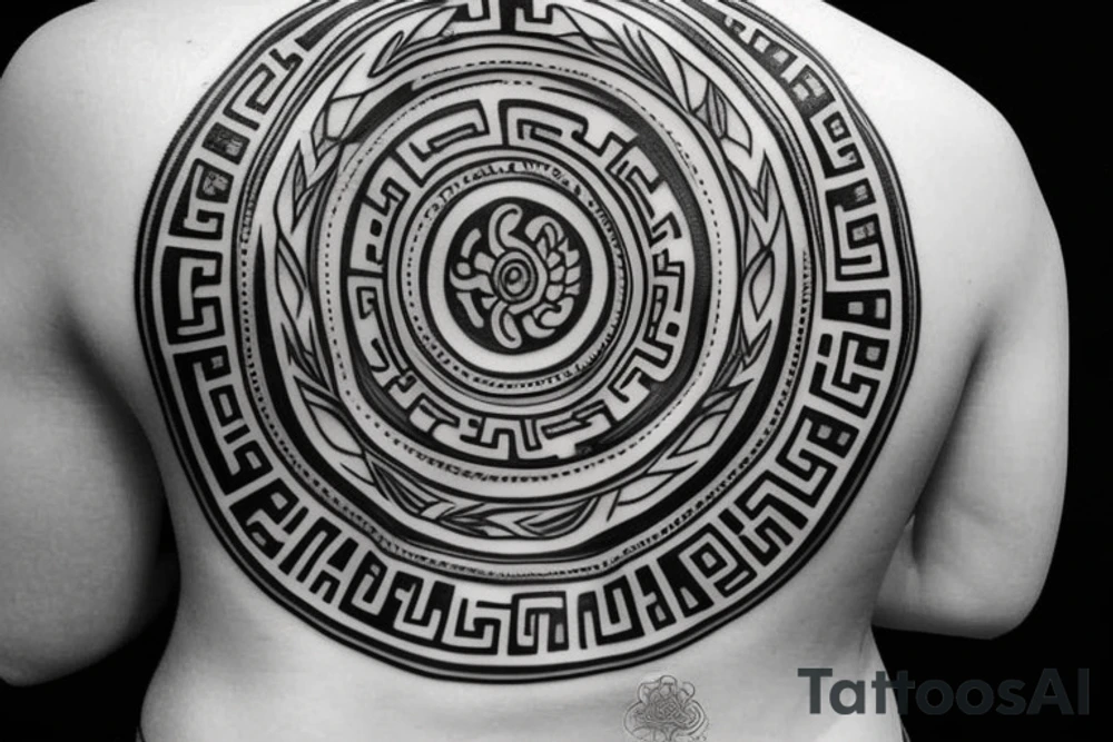 Greek style full back tattoo tattoo idea