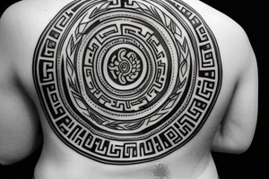 Greek style full back tattoo tattoo idea