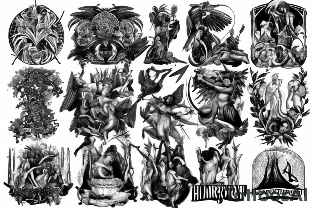 Mythology back tattoo tattoo idea