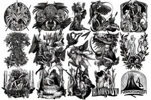 Mythology back tattoo tattoo idea