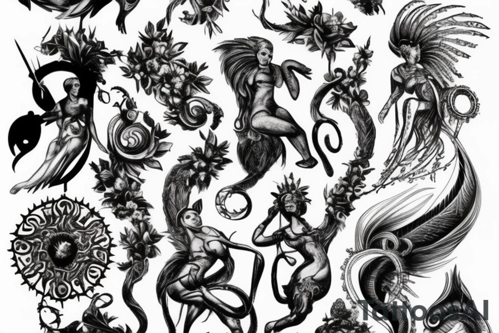 Mythology back tattoo tattoo idea