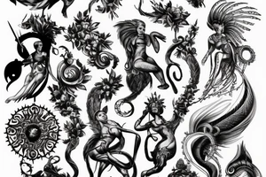 Mythology back tattoo tattoo idea