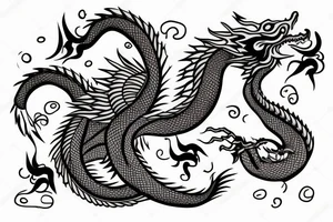 One dragon with Chinese girl tattoo idea