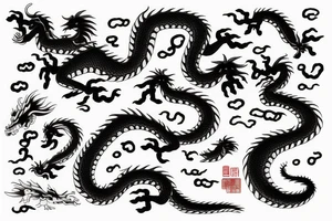 One dragon with Chinese girl tattoo idea