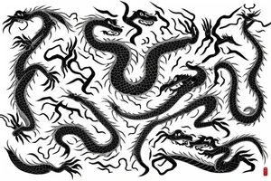 One dragon with Chinese girl tattoo idea