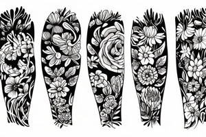 Girl and flowers tattoo idea