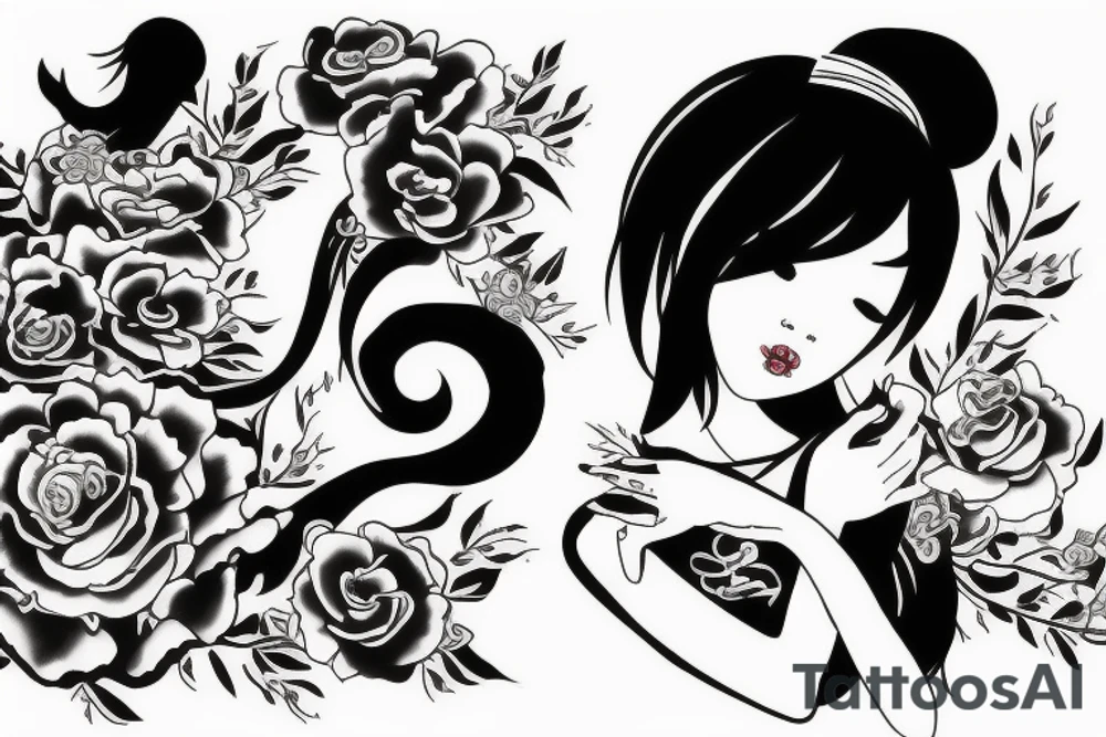 Chinese girl on arm tattoo idea