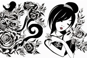 Chinese girl on arm tattoo idea