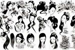 Chinese girl on arm tattoo idea
