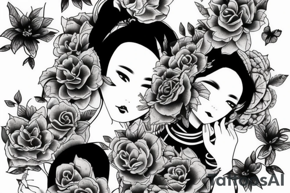 Chinese girl on arm tattoo idea