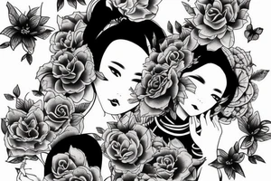 Chinese girl on arm tattoo idea