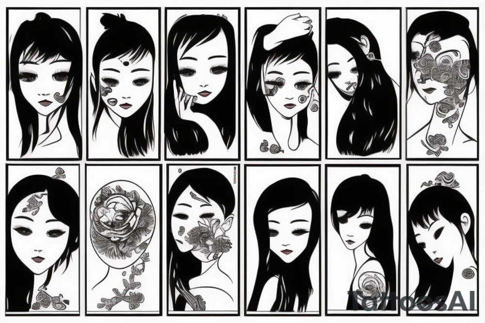 Chinese girl on arm tattoo idea