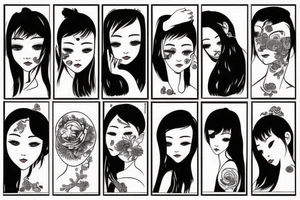 Chinese girl on arm tattoo idea