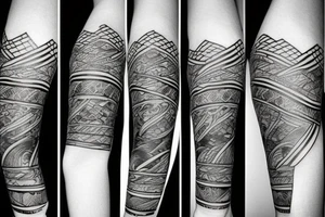 Sea tattoo with black anchor on the middle, for the arm. tattoo idea