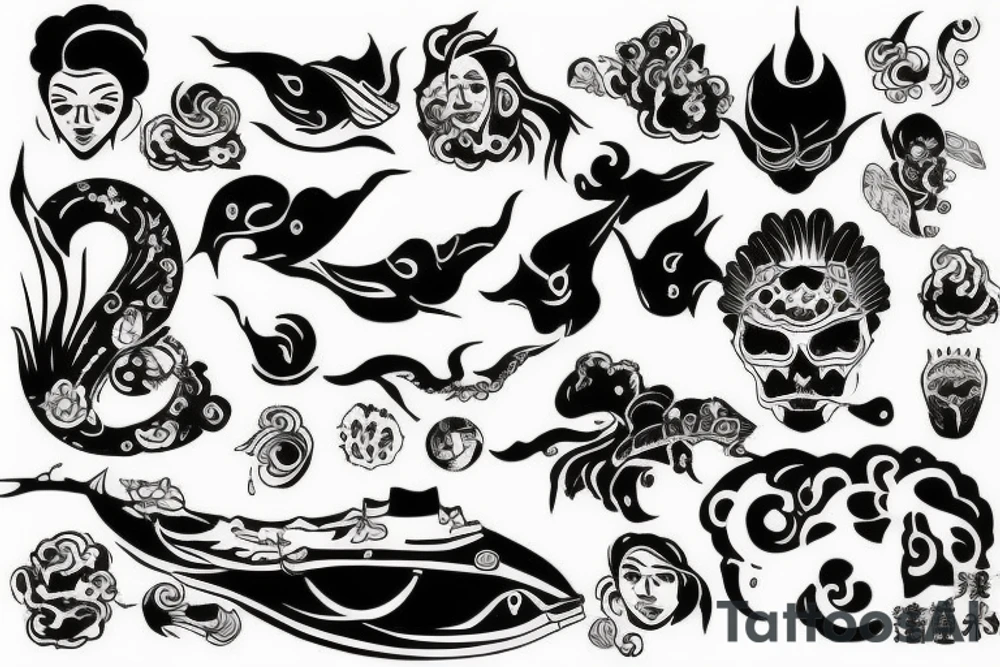 Sea tattoo full sleves tattoo idea