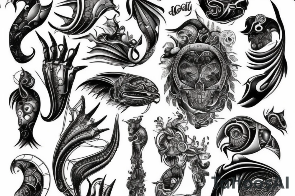 Sea tattoo full sleves tattoo idea