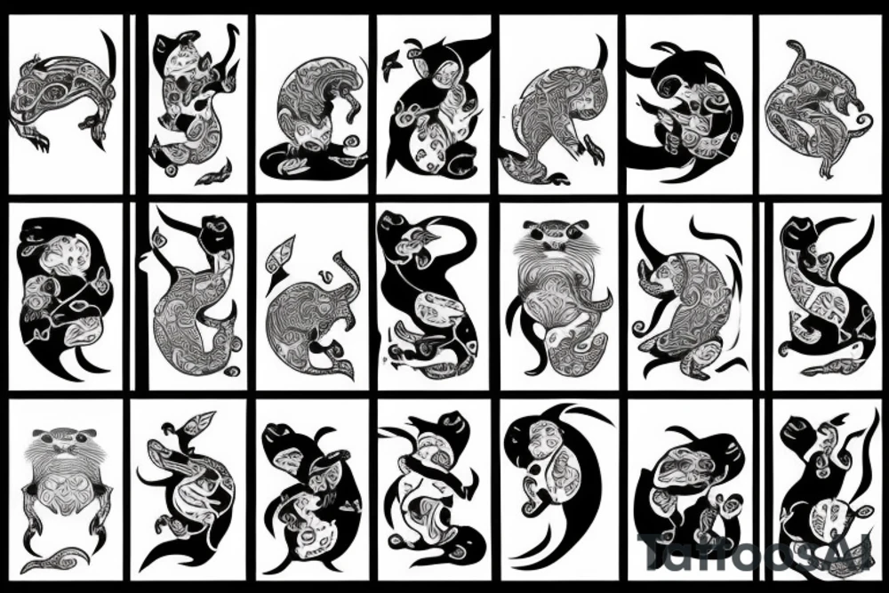samourai otter tattoo idea