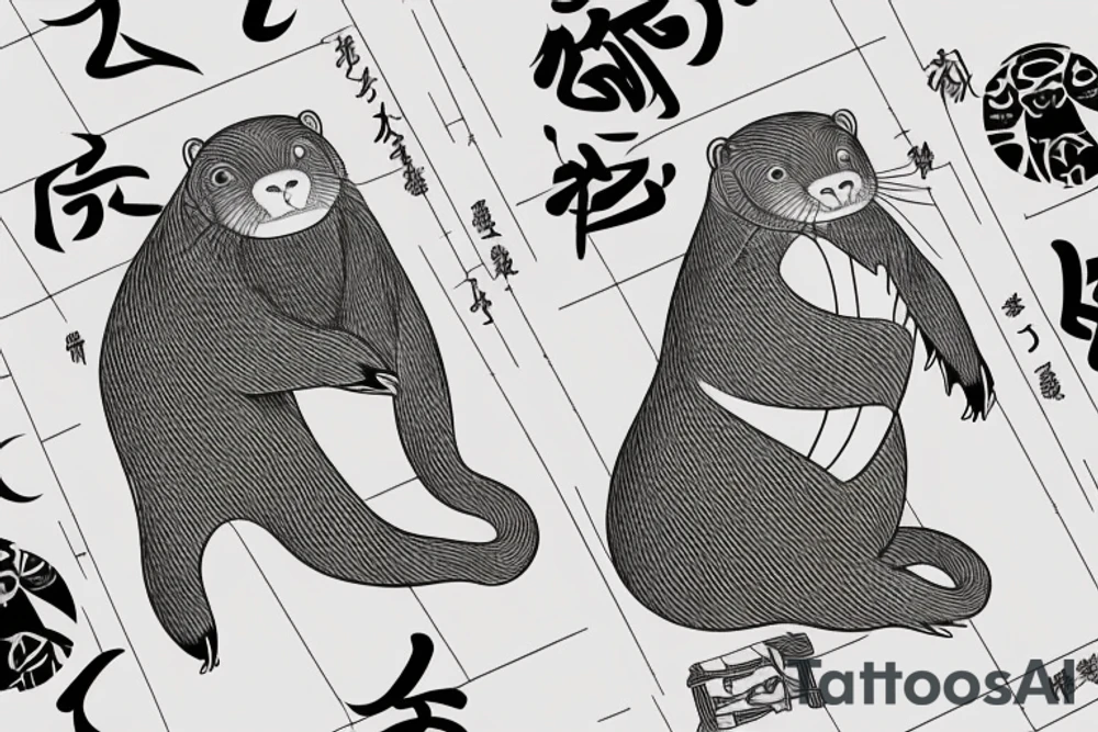 samourai otter tattoo idea