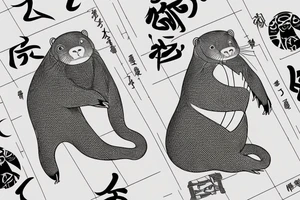 samourai otter tattoo idea