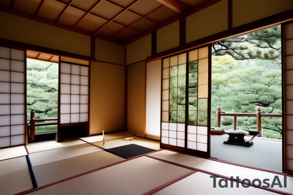 Permanently closed house: The picture shows a traditional Japanese house with a kurma style roof. The windows are closed, the door is sealed. This symbolizes your state and feeling of loss or acceptance of change. Dark Sky: Below the image of the house is a dark sky where no stars can be seen. The gloomy atmosphere of the sky symbolizes the loss of a beloved star and the difficulties you have faced since then. Butterfly: In the center of the picture is a bright butterfly, symbolizing hope and rebirth. The butterfly is depicted in the Japanese style, with a predominance of black and gray tones. It reminds of the beauty and wonder that can always appear in life, even when everything seems hopeless. tattoo idea