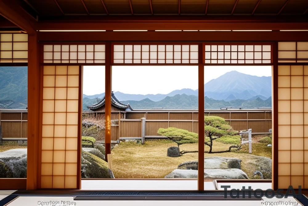 Tattoo sketch
Permanently closed house: The picture shows a traditional Japanese house with a kurma style roof. The windows are closed, the door is sealed. This symbolizes your state and feeling of loss or acceptance of change. Dark Sky: Below the image of the house is a dark sky where no stars can be seen. The gloomy atmosphere of the sky symbolizes the loss of a beloved star and the difficulties you have faced since then. Butterfly: In the center of the picture is a bright butterfly, symbolizing hope and rebirth. The butterfly is depicted in the Japanese style, with a predominance of black and gray tones. It reminds of the beauty and wonder that can always appear in life, even when everything seems hopeless. tattoo idea