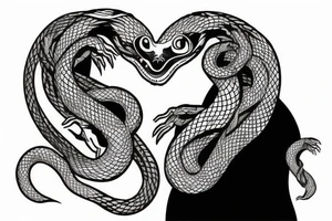 Love strangles, like a snake, passion tattoo idea