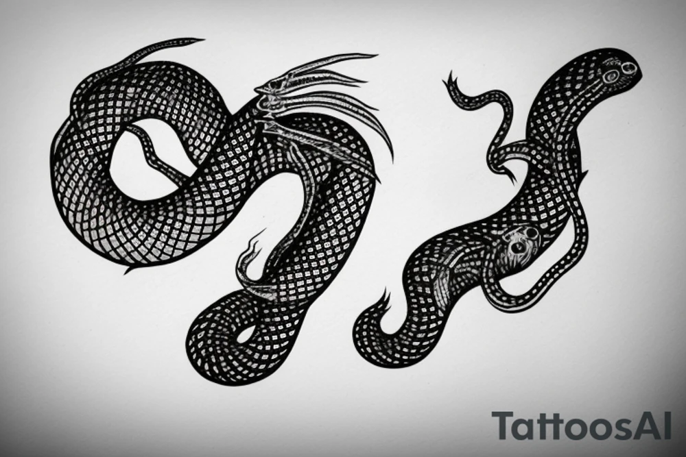 Love strangles, like a snake, passion tattoo idea