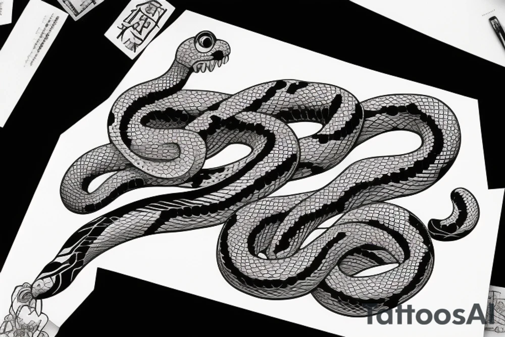Love strangles, like a snake, passion tattoo idea