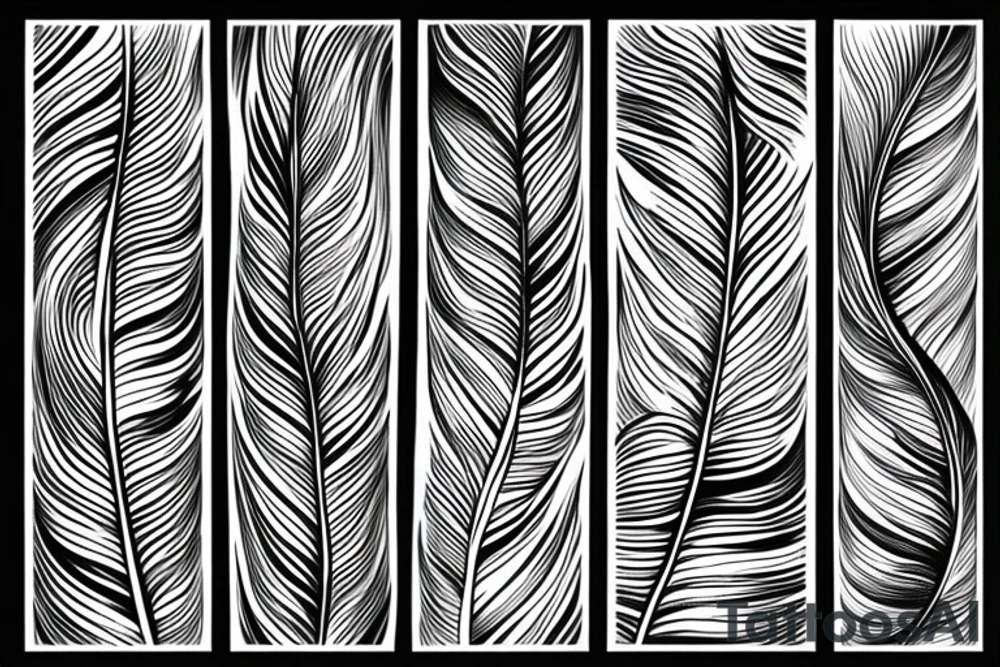 feather wave flame roots singleline life tattoo idea
