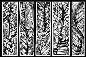 feather wave flame roots singleline life tattoo idea