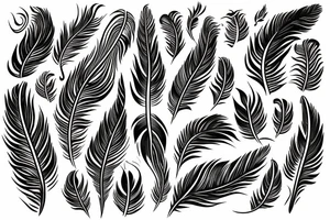 feather wave flame roots singleline life tattoo idea