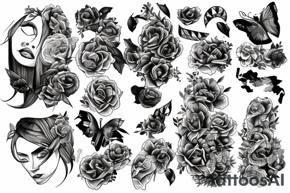 Money and woman tattoo idea