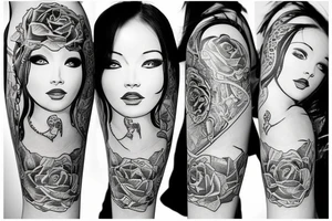 Money and woman tattoo idea
